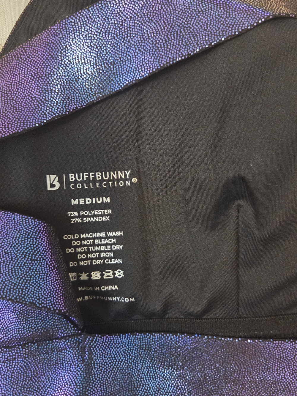 Buff Bunny Alpha Sports Bra - Purple Blue Holographic | Size Medium - Picture 4 of 6